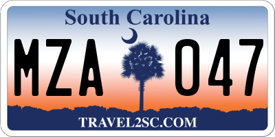 SC license plate MZA047