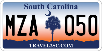 SC license plate MZA050