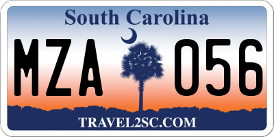 SC license plate MZA056