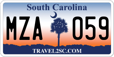 SC license plate MZA059