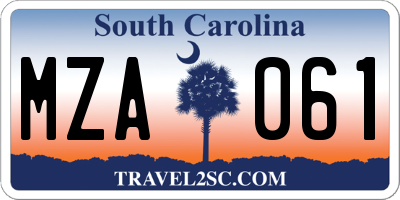 SC license plate MZA061