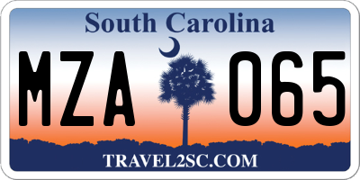 SC license plate MZA065