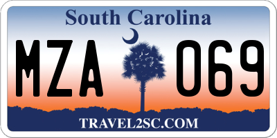 SC license plate MZA069