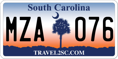 SC license plate MZA076