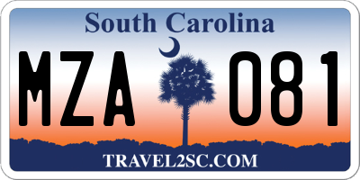 SC license plate MZA081