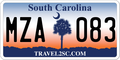 SC license plate MZA083