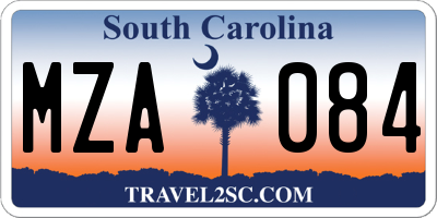 SC license plate MZA084