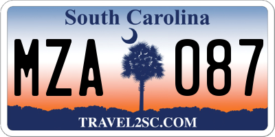 SC license plate MZA087