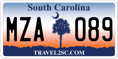 SC license plate MZA089