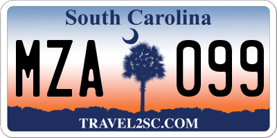 SC license plate MZA099