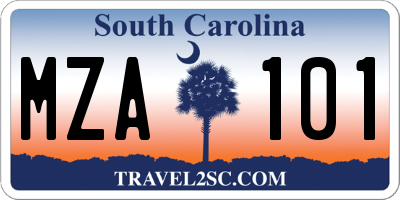 SC license plate MZA101