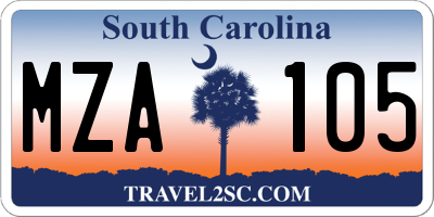 SC license plate MZA105
