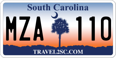 SC license plate MZA110