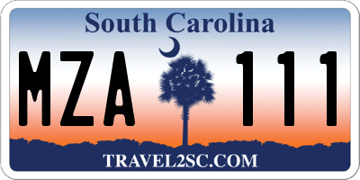 SC license plate MZA111