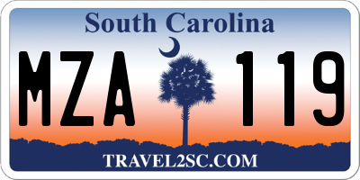 SC license plate MZA119