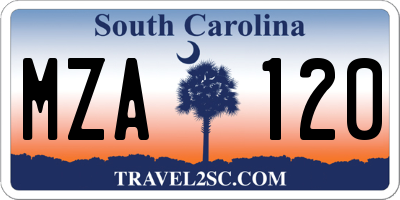 SC license plate MZA120