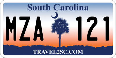 SC license plate MZA121