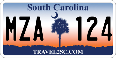 SC license plate MZA124