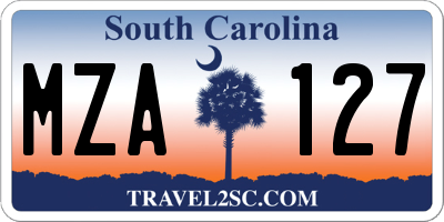 SC license plate MZA127