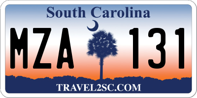 SC license plate MZA131