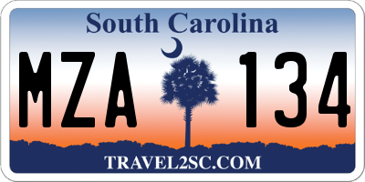 SC license plate MZA134