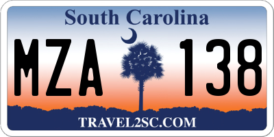 SC license plate MZA138