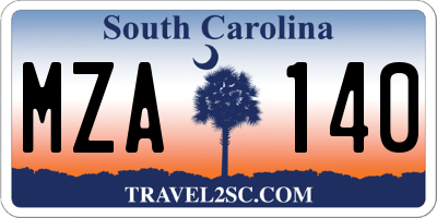 SC license plate MZA140
