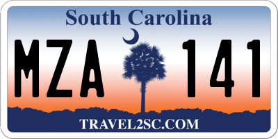 SC license plate MZA141