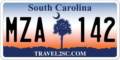 SC license plate MZA142