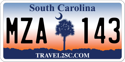 SC license plate MZA143