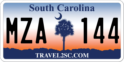 SC license plate MZA144