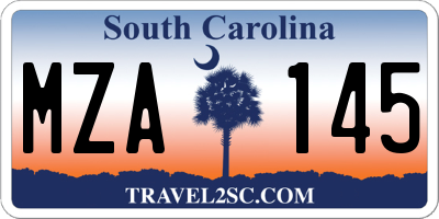 SC license plate MZA145