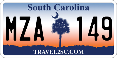 SC license plate MZA149
