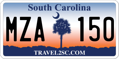SC license plate MZA150