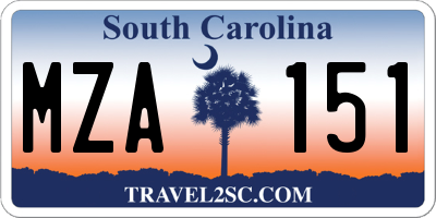 SC license plate MZA151