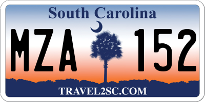 SC license plate MZA152