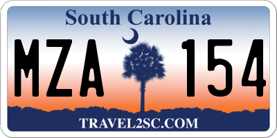 SC license plate MZA154