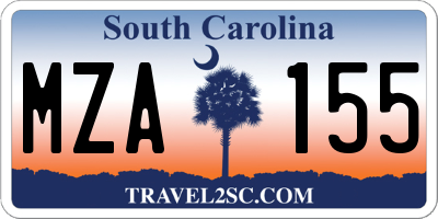 SC license plate MZA155