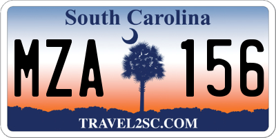 SC license plate MZA156