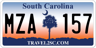 SC license plate MZA157