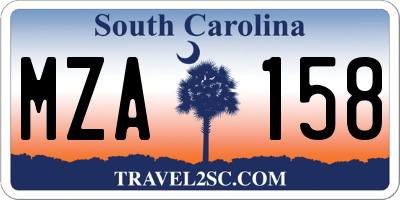SC license plate MZA158