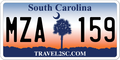 SC license plate MZA159