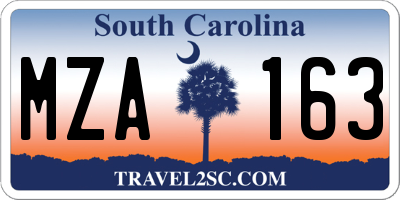 SC license plate MZA163