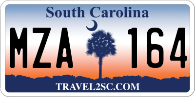 SC license plate MZA164