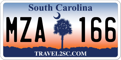 SC license plate MZA166