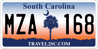 SC license plate MZA168