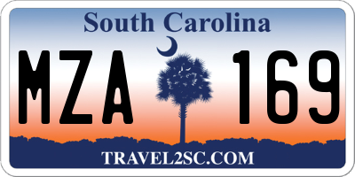 SC license plate MZA169