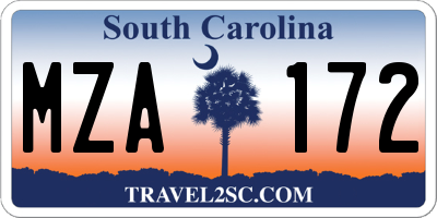 SC license plate MZA172