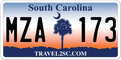 SC license plate MZA173