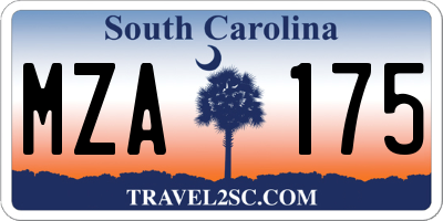 SC license plate MZA175
